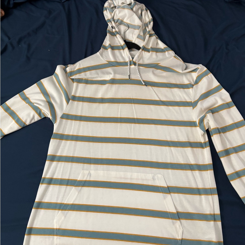 Salty Crew Oversized White and Blue Hoodie